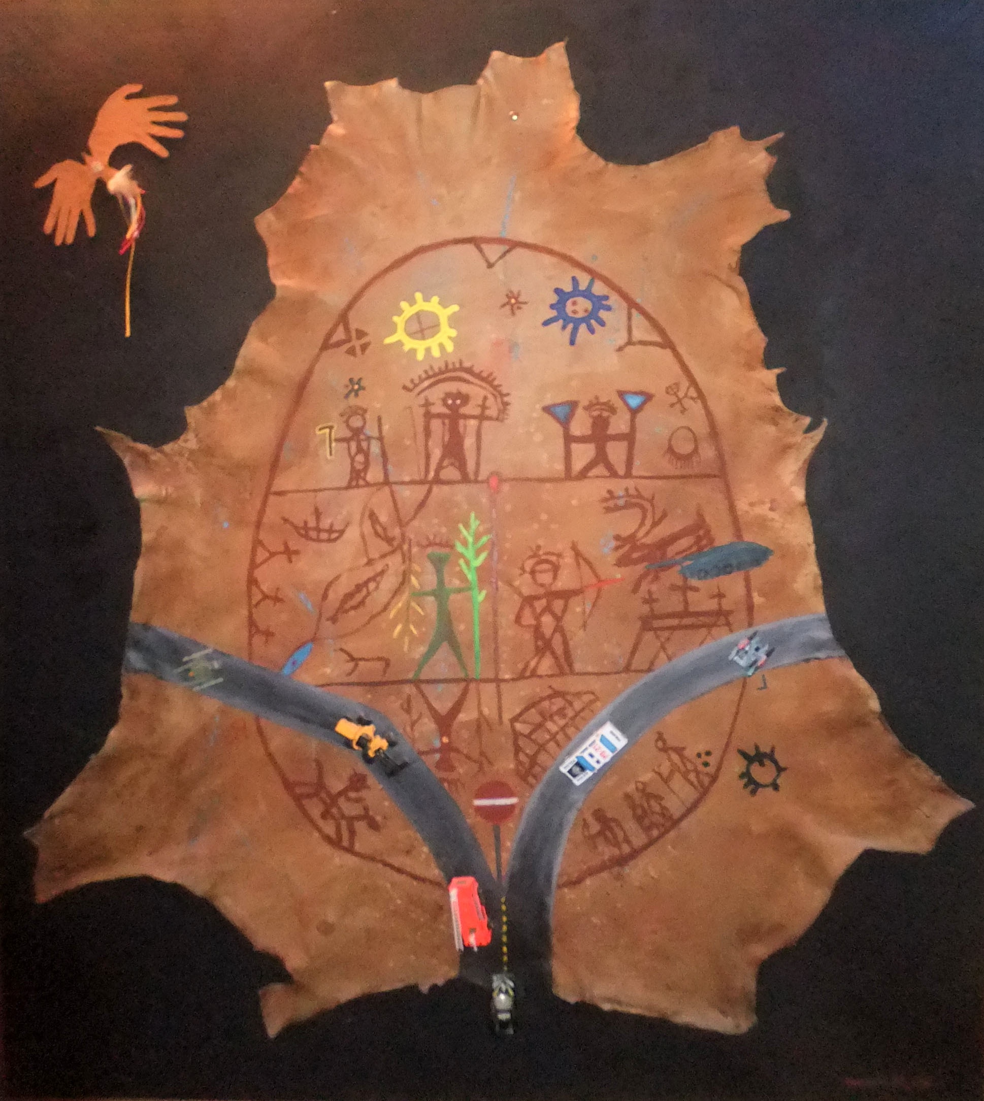 Contemporary Sámi Drum on reindeer hide. 